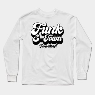 FUNK E-TOWN SOUNDCAST  - Dropshadow 2 Logo (Black) Long Sleeve T-Shirt